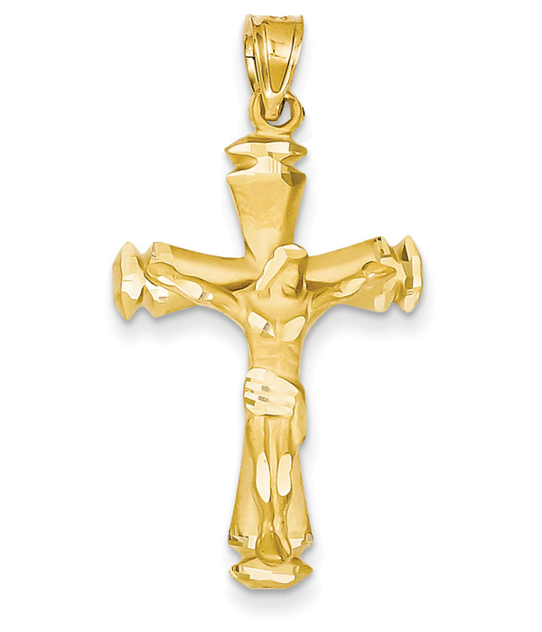 Inspired Design Crucifix Pendant, 14K Gold