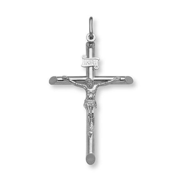 Women's Solid Platinum Crucifix Pendant