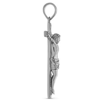 Large 14K White Gold Detailed Crucifix Pendant for Men 4