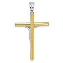 Italian 14K Two-Tone Gold Crucifix Pendant for Men 3