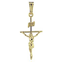 medium sized crucifix pendant in 14k gold with INRI