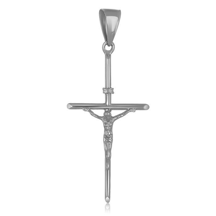 small platinum crucifix pendant for women