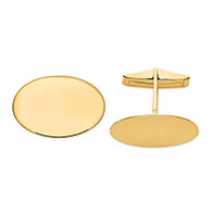 engravable oval cuff links for men 14k gold