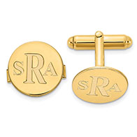 personalized monogram cuff links 14k gold
