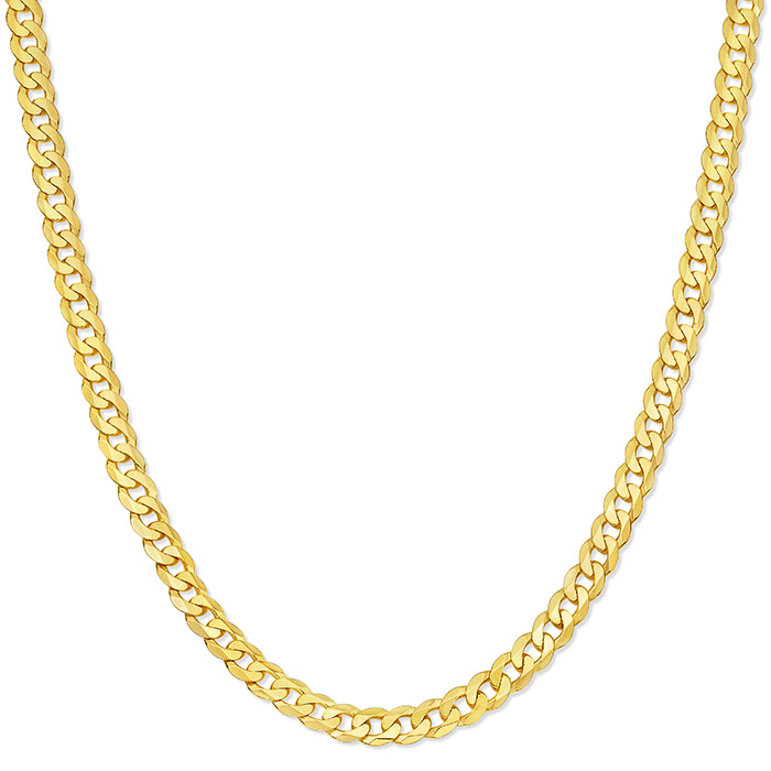14K Gold 5.75mm Curb Link Chain Necklace
