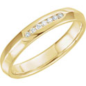 14K Gold Knife-Edge Diamond Wedding Band Ring (4mm Wide)