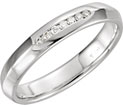 14K White Gold Knife-Edge Diamond Wedding Band Ring (4mm)