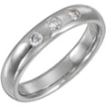 Three Stone 1/5 Carat Diamond Wedding Band Ring for Men