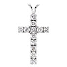 1.20 carat diamond cross pendant for women 14k white gold