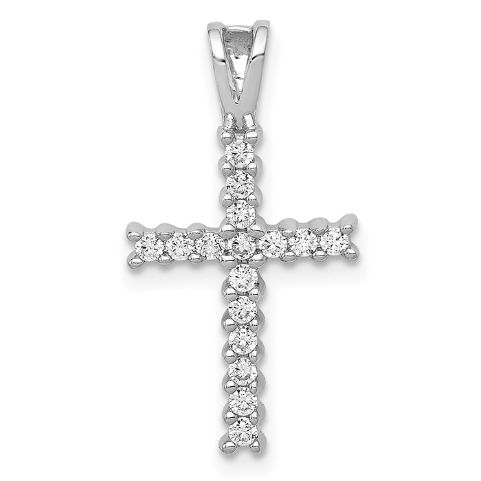 1/4 Carat Diamond Cross Necklace Pendant for Women