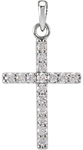 1/4 Carat Diamond Cross Pendant, 14K White Gold