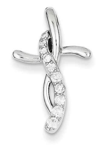 Methodist Diamond Cross Necklace, 14K White Gold