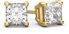 0.20 Carat Princess Cut Diamond Stud Earrings in 18K Yellow Gold