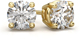 0.25 Carat Round Diamond Stud Earrings in 18K Yellow Gold