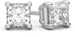 Platinum 1/4 Carat Princess Cut Diamond Stud Earrings