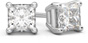 0.33 Carat Princess Cut Diamond Stud Earrings in 14K White Gold