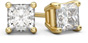 0.33 Carat Princess Cut Diamond Stud Earrings in 14K Yellow Gold