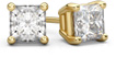0.66 Carat Princess Cut Diamond Stud Earrings in 14K Yellow Gold