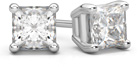 Platinum 1.50 Carat Princess Cut Diamond Stud Earrings