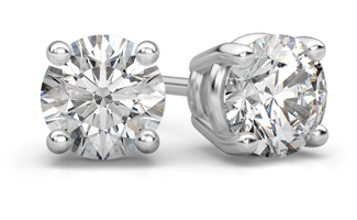 princess-cut diamond stud earrings gold