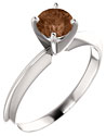1/2 Carat Cognac Diamond Solitaire Engagement Ring, 14K White Gold