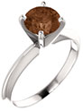 1 Carat Cognac Diamond Solitaire Ring, 14K White Gold