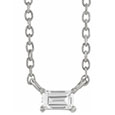 baguette diamond necklace 14k white gold