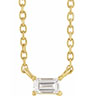 diamond baguette necklace 14k gold