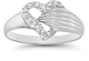 Diamond Wrap Heart Ring in 14K White Gold
