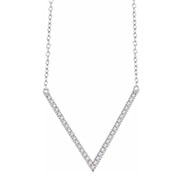 diamond v necklace 14k white gold