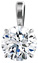0.75 Carat Fleur-de-Lis Diamond Solitaire Necklace, 14K White Gold