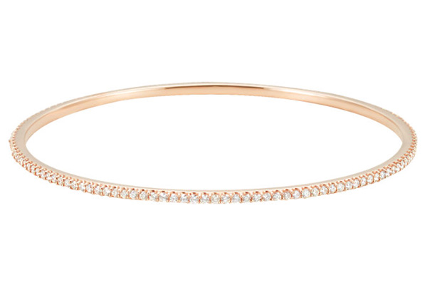 14K Rose Gold 2 Carat Stackable Diamond Bangle Bracelet