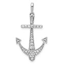0.25 Carat Diamond Anchor Pendant 14K White Gold