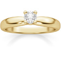 0.20 Carat Diamond Solitaire Ring, 14K Yellow Gold