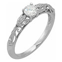 1/3 Carat Diamond Floral Swirl Motif Engagement Ring