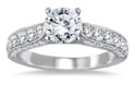 1 7/8 Carat Total Diamond Engagement Ring in 14K White Gold