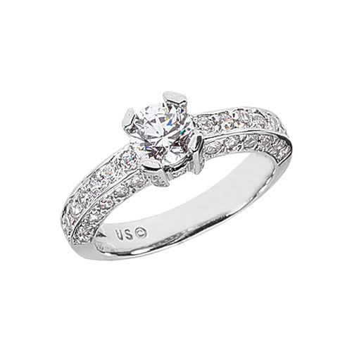 1.83 Carat Designer Diamond Engagement Ring in White Gold