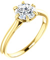 1 Carat 6-Prong Diamond Solitaire Ring, 14K Yellow Gold