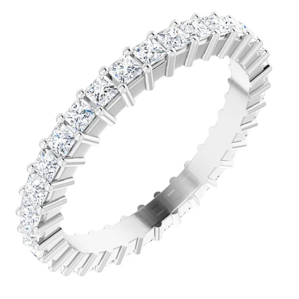 1 carat princess-cut diamond eternity band, 14k white gold