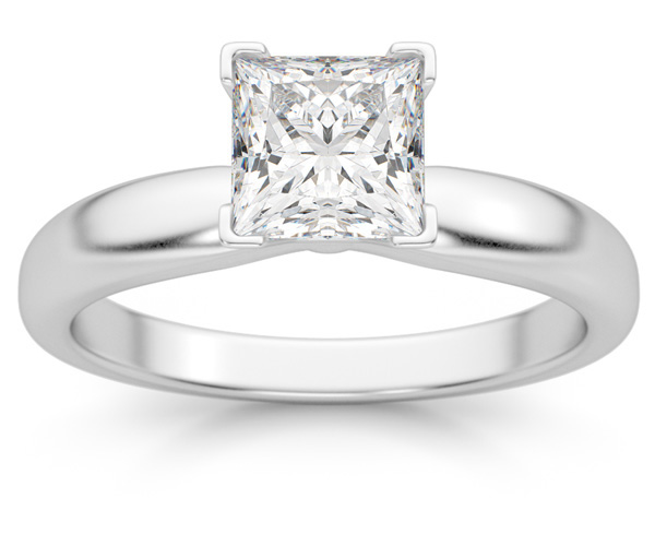 1 Carat Princess-Cut Diamond Solitaire Ring