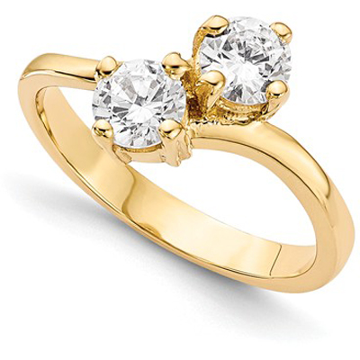 Third Carat Only Us 2 Stone Round Diamond Ring in 14K Yellow Gold