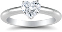 1 Carat Heart Shaped CZ Ring in 14K White Gold