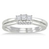 1/3 Carat White Princess Cut Diamond Bridal Ring Set in 10K White Gold