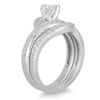 1 1/2 Carat Diamond Bridal Set in 14K White Gold