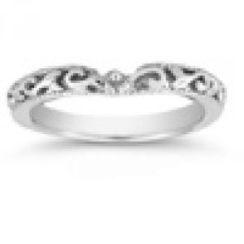 1/3 Carat Art Deco Diamond Bridal Ring Set in 14K White Gold 2