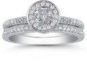 1.00 Carat Diamond Wedding Ring Set
