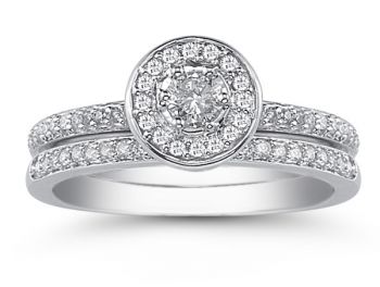 1.00 Carat Diamond Wedding Ring Set 2