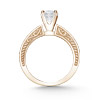 Rose Gold Leaf Design Engagement Ring