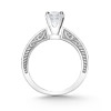 White Gold Leaf Design Engagement Ring