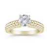 Yellow Gold Leaf Design Engagement Ring